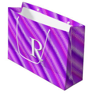 Mattierte Glasstreifen - lila und orchid Große Geschenktüte