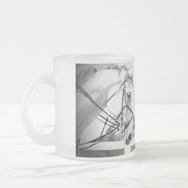 Mattierte Graupferde-Tasse Mattglastasse (Links)
