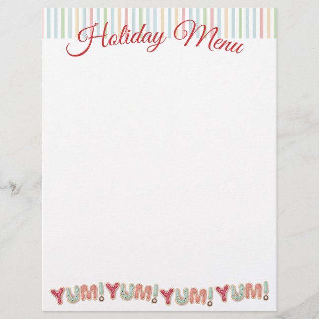 Mattierte Kekse Weihnachtsmenüschrift (Vorderseite)
