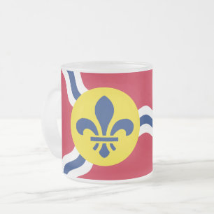 Mattierte kleine Tasse aus Glas, Fahne von St. Lou
