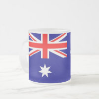 Mattierte kleine Tasse aus Glas mit australischer 
