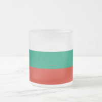 Mattierte kleine Tasse aus Glas mit bulgarischer F