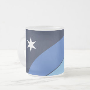 Mattierte kleine Tasse aus Glas mit Columbia-Flagg