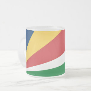 Mattierte kleine Tasse aus Glas mit den Seychellen