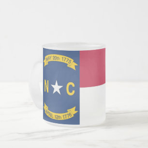 Mattierte kleine Tasse aus Glas mit der Flagge Nor