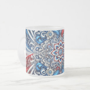 Mattierte kleine Tasse aus Glas mit französischen 