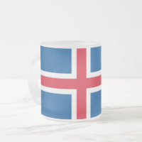 Mattierte kleine Tasse aus Glas mit isländischer F