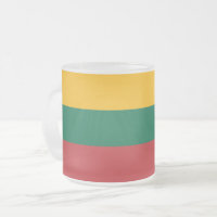 Mattierte kleine Tasse aus Glas mit litauischer Fl
