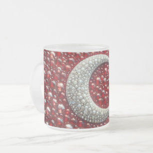 Mattierte kleine Tasse aus Glas mit türkischen Far
