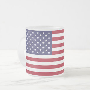 Mattierte kleine Tasse aus Glas mit US-Flagge
