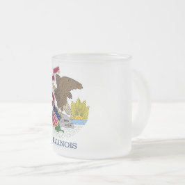 Mattierte kleine Tasse mit Illinois-Fahne