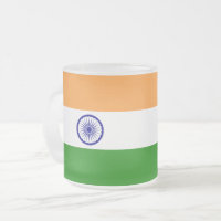 Mattierte kleine Tasse mit indischer Flagge