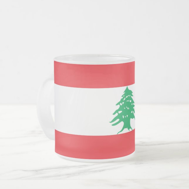 Mattierte kleine Tasse mit libanesischer Flagge (Vorderseite Links)