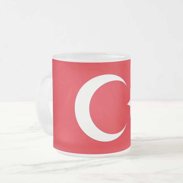 Mattierte kleine Tasse mit türkischer Flagge (Vorderseite Links)