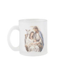 Mattierte Krippe aus Glas Jesus Tasse