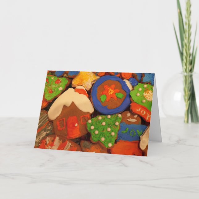 Mattierte Lebkuchen Feiertagskarte (Vorderseite)