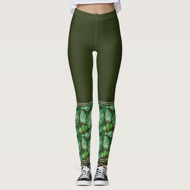 Mattierte Monstera-Leggings Leggings (Vorderseite)