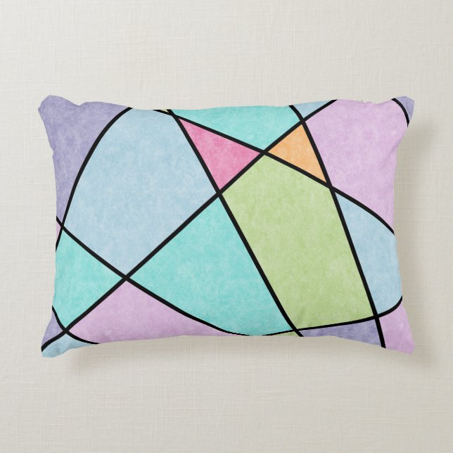 Mattierte Pastellfarben Abstrakt Geometric Zierkissen (Vorderseite)
