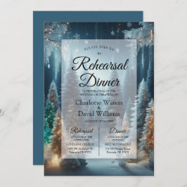 Mattierte Pines im Winter Glühende Probe Abendesse Einladung