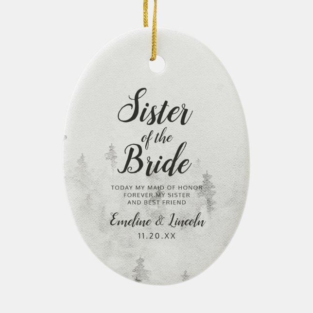 Mattierte Pines Rustikale Schwester des Zitats der Keramik Ornament (Hinten)