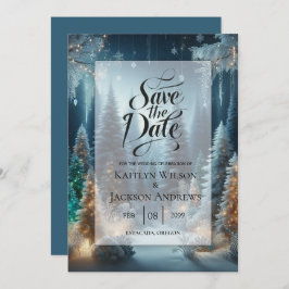 Mattierte Pinien bei Winterglühensehen Save The Date
