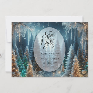 Mattierte Pinien bei Winterglühensehen Save The Date