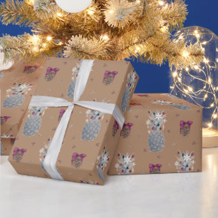 Mattierte Pinien, Zuckerpflaume Geschenkpapier