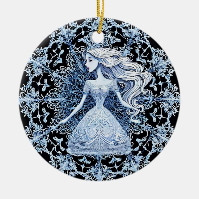 Mattierte Prinzessin umgeben von faszinierender Sc Keramik Ornament (Vorne)