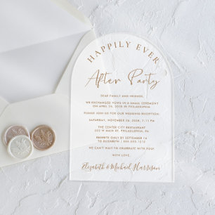 Mattierte Rezeption für Hochzeiten mit Goldenen Dr Acryleinladungen
