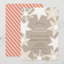 Mattierte Schneeflocken Brown Cookie Exchange Part Einladung