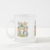 Mattierte Tasse aus Glas - 10 oz | Süße Tier Illus