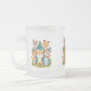 Mattierte Tasse aus Glas - 10 oz Süße Tier Illus