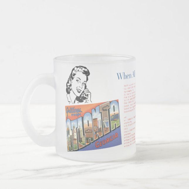 Mattierte Tasse aus Glas: Alice ruft Bob (Links)