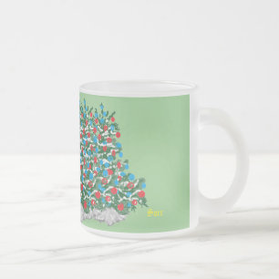 Mattierte Tasse aus Glas: Gefühl Weihnachten