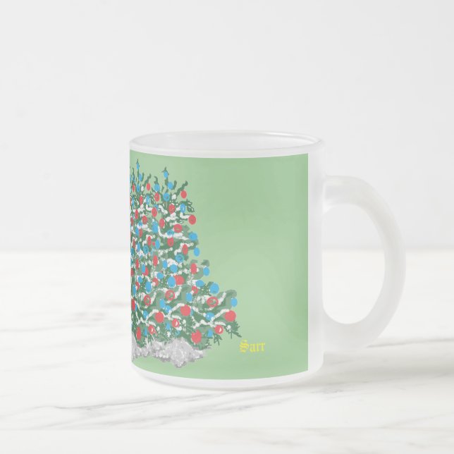 Mattierte Tasse aus Glas: Gefühl Weihnachten (Rechts)