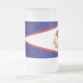 Mattierte Tasse aus Glas mit amerikanischer Flagge