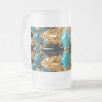 Mattierte Tasse aus Glas mit Bahamas-Farben