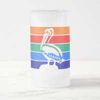 Mattierte Tasse aus Glas mit der Fahne St. Petersb