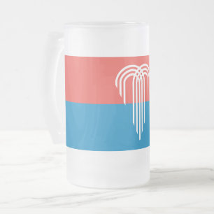 Mattierte Tasse aus Glas mit der Fahne von Kansas 