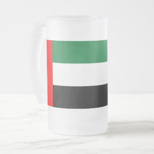 Mattierte Tasse aus Glas mit der Flagge der VAE