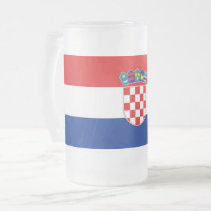 Mattierte Tasse aus Glas mit der Flagge Kroatiens