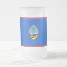 Mattierte Tasse aus Glas mit der Flagge von Guam, 