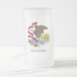 Mattierte Tasse aus Glas mit der Flagge von Illino