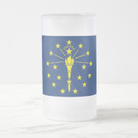 Mattierte Tasse aus Glas mit der Flagge von Indian