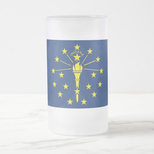 Mattierte Tasse aus Glas mit der Flagge von Indian (Mittel)