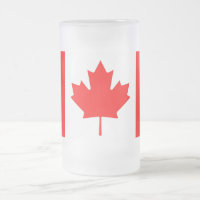 Mattierte Tasse aus Glas mit kanadischer Flagge