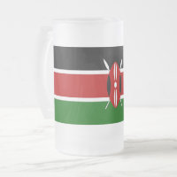 Mattierte Tasse aus Glas mit kenianischer Flagge
