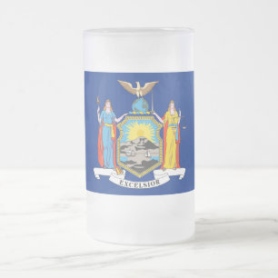 Mattierte Tasse aus Glas mit New Yorker Flagge