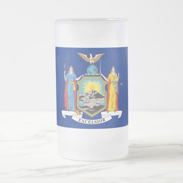 Mattierte Tasse aus Glas mit New Yorker Flagge (Mittel)