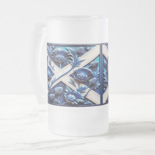 Mattierte Tasse aus Glas mit schottischem Thistles